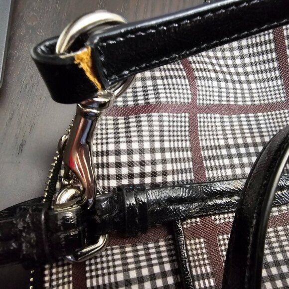Coach Peyton Glen Plaid Dome Purse Cora Satchel EUC!